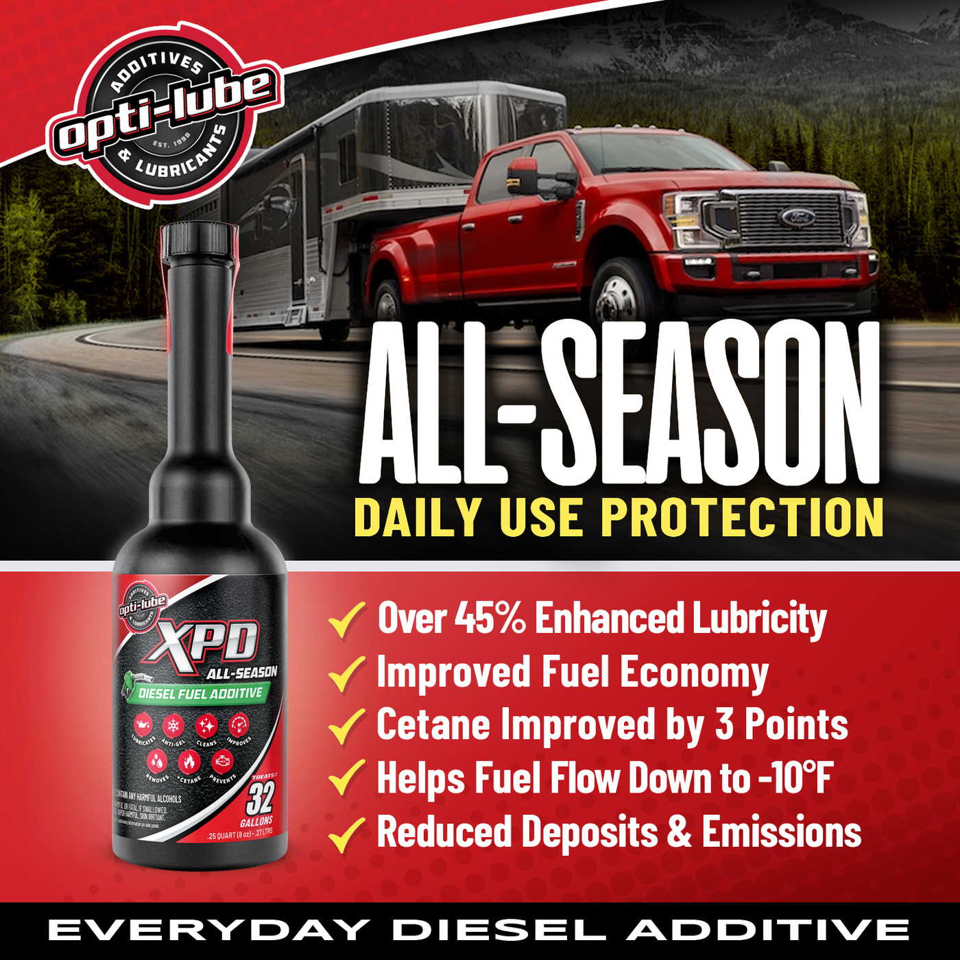 Opti-Lube XPD All-Season Diesel Fuel Additive - Quart Treats up to