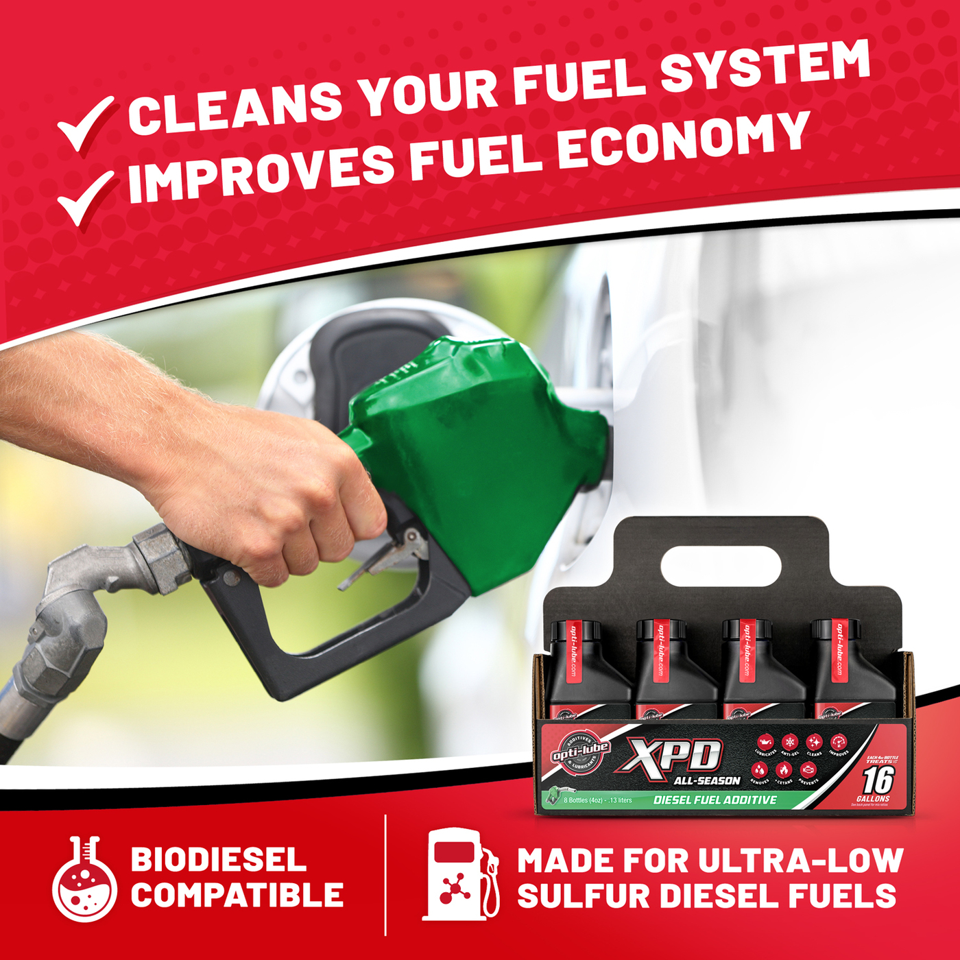 Opti-Lube XPD All-Season Diesel Fuel Additive - 4oz 8 pack, Treats