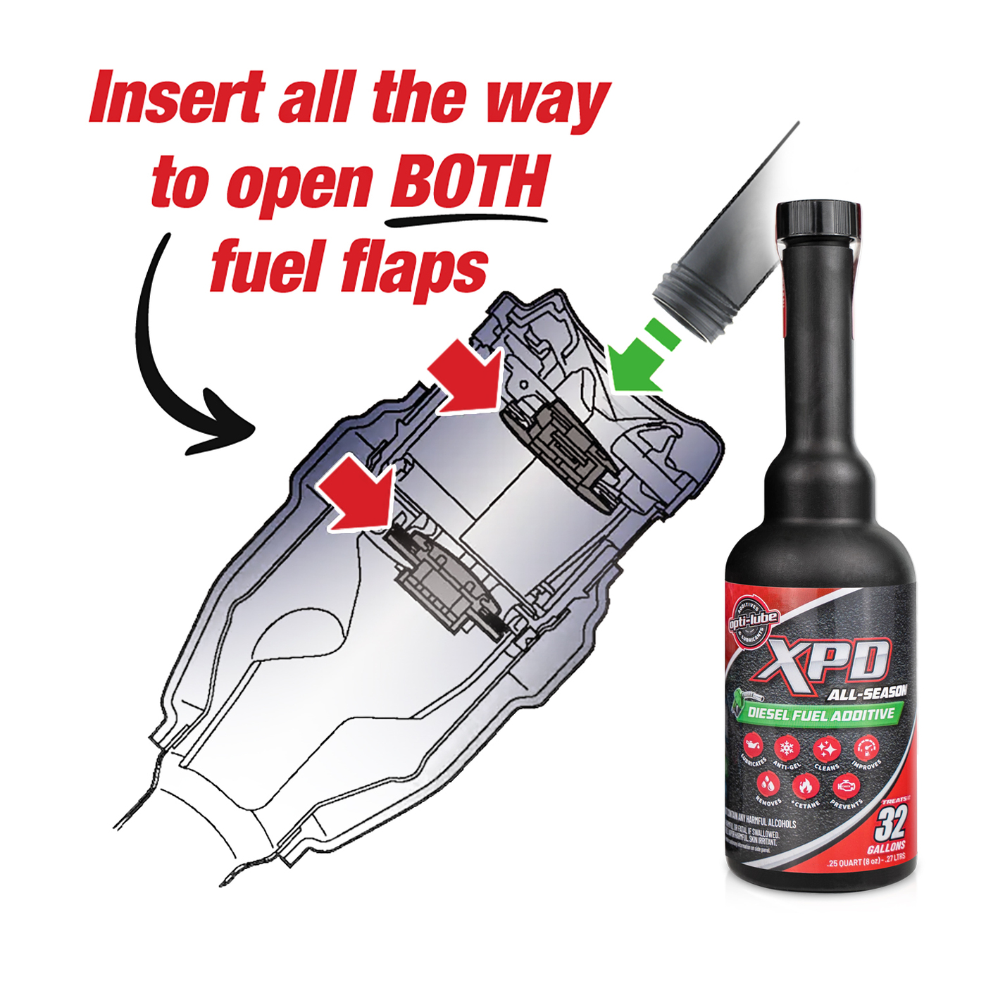 Opti-Lube XPD All-Season Diesel Fuel Additive - 4 Pack of 8oz Long