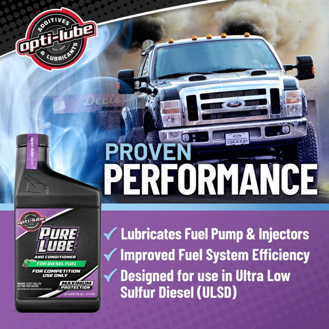 OptiLube Pure Lube Competition Use Diesel Fuel Additive 16oz Bottle
